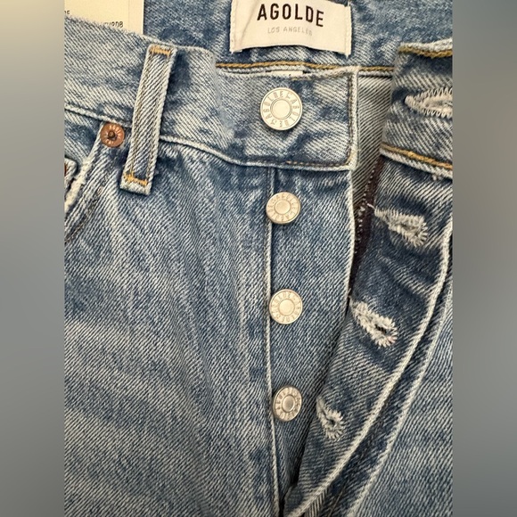 NWT AGOLDE 90s jeans loose fit threadbare size 24 new with tags - Picture 9 of 14
